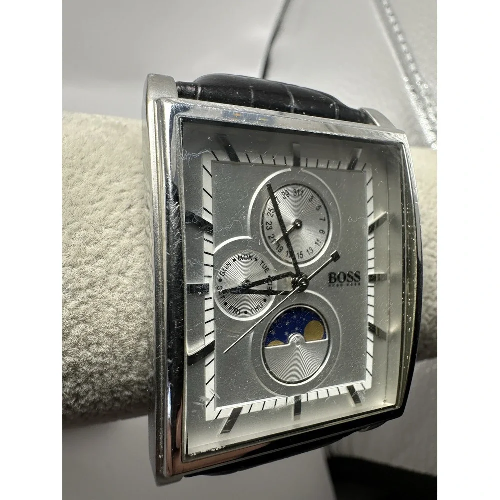 Hugo‎ Boss Moon Phase HB.79.1.14.2359 Mens Tank Watch 36MM 8.5